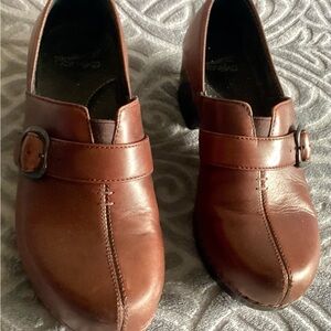 Women Dansko Brown Clog Leather Shoes